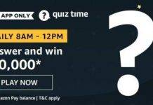 (27 April ) Amazon Quiz Ans and Win 50,000