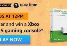 (April 11) Amazon Quiz: Ans and Win Xbox One S gaming console