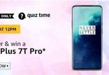 (April 12) Amazon Quiz: Ans and Win One Plus 7t pro