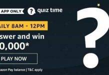 (April 20) Amazon Quiz Ans and Win 50,000