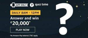 April 23 Amazon Quiz Ans and Win 20000