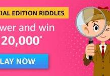 Amazon Special Editon Riddles Quiz Answers Win Rs.20,000 Amazon Special Editon Riddles Quiz Answers Win 20,000