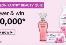 Amazon Pantry Beauty Quiz – Win ₹10000 Amazon Pay Amazon Pantry Beauty Quiz – Win ₹10000 Amazon Pay