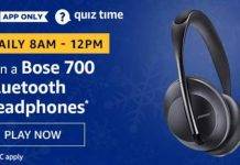 Amazon Quiz Today Answer – Win Bose 700 Bluetooth Headphones 17th July 2020 Amazon Quiz Today Answer - Win Bose 700 Bluetooth Headphones 17th July 2020