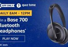 Amazon Quiz Today Answer – Win Bose 700 Bluetooth headphones 3rd July 2020 Amazon Quiz Today Answer - Win Bose 700 Bluetooth headphones 3rd July 2020