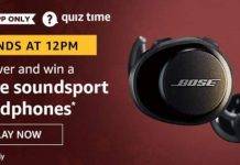 Amazon Quiz Today Answer – Win Bose Soundsport Headphones 14th July 2020 Amazon Quiz Today Answer - Win Bose Soundsport Headphones 14th July 2020