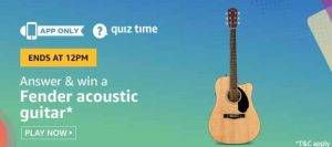 Amazon Quiz Today Answer - Win Fender acoustic guitar 11th July 2020