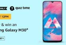 Amazon Quiz Today Answer – Win Samsung Galaxy M30 5th July 2020 Amazon Quiz Today Answer - Win Samsung Galaxy M30 5th July 2020