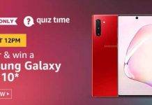 Amazon Quiz Today Answer – Win Samsung Galaxy Note 10 | 12th August 2020 Amazon Quiz Today Answer - Win Samsung Galaxy Note 10 | 12th August 2020