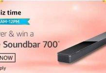 Amazon Quiz Today Answer – Win Bose Soundbar 700 | 18th October 2020 Amazon Quiz Today Answer - Win Bose Soundbar 700 18th October 2020