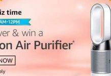 Amazon Quiz Today Answer – Win Dyson Air Purifier | 24th October 2020 Amazon Quiz Today Answer - Win Dyson Air Purifier 24th October 2020